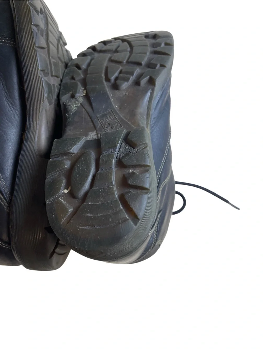 Dr. Martens Black Leather Lace-Up Ankle Boots Vtg work line 11011